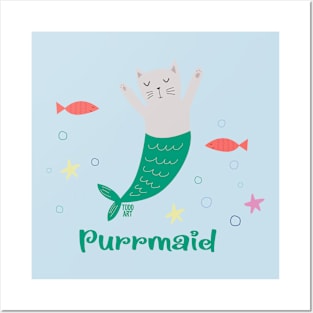 purrmaid Posters and Art